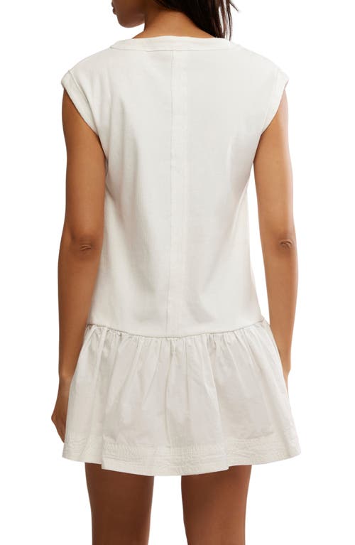 Free People Enya Mixed Media Minidress In Bright White