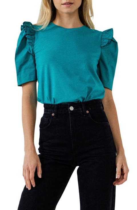 Mini Ruffle Puff Sleeve T-Shirt