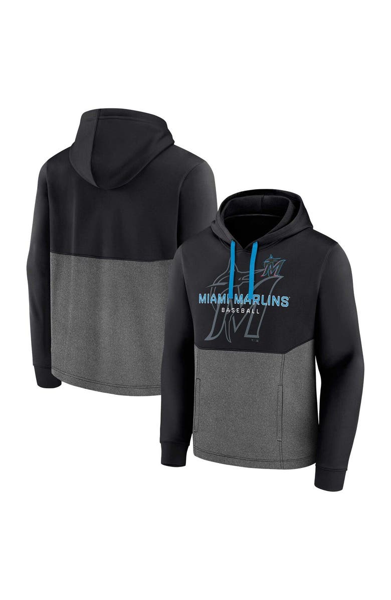 FANATICS Men's Fanatics Branded Black Miami Marlins Call the Shots Pullover Hoodie, Main, color, 