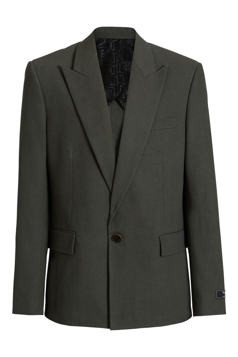 Cotton twill 1-button jacket, Alternate, color, khaki