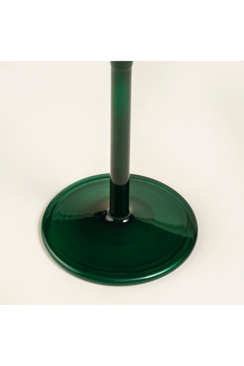 Aravali Glass Candlestick 3.5" x 3.5" x 8.5" Ambient Decor, Alternate, color, Black
