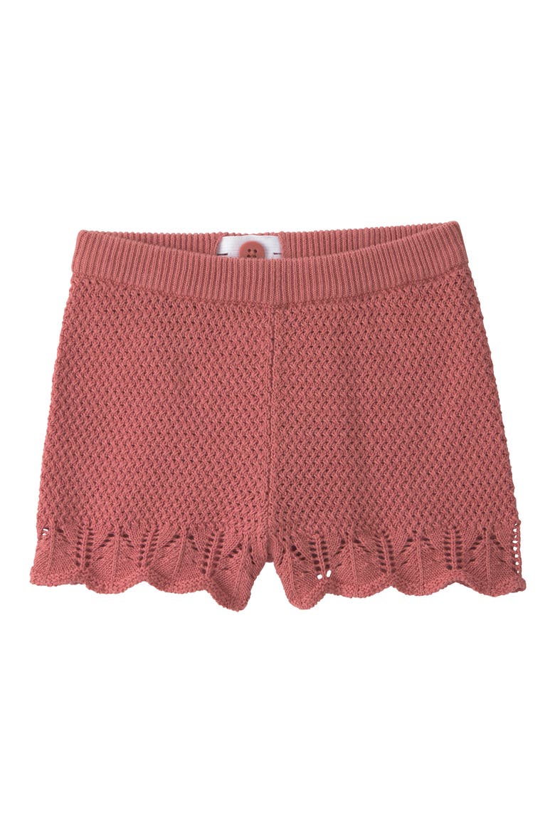 Scalloped Organic Cotton Tank Top & Shorts Set, Alternate, color, PINK