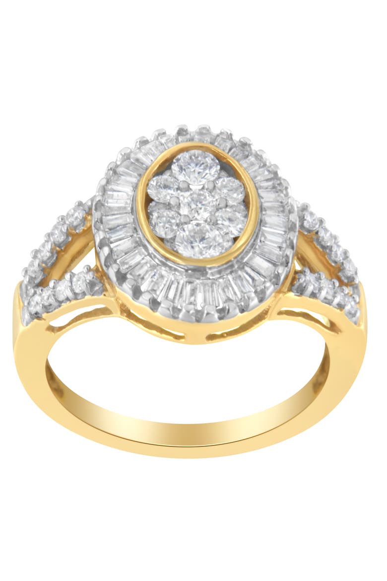 10kt Yellow Gold 1.0 Cttw Diamond Cocktail Ring, Alternate, color, Yellow