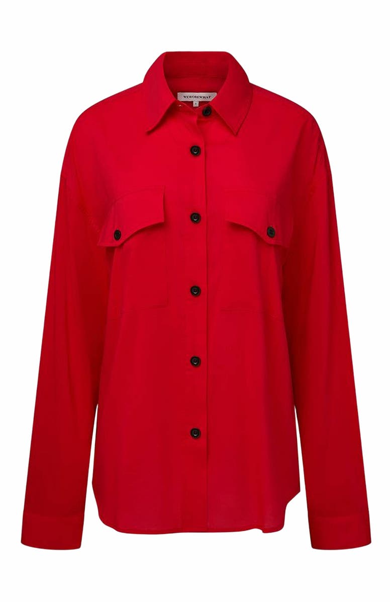 WeWoreWhat Boxy Button Down Shirt, Main, color, Red