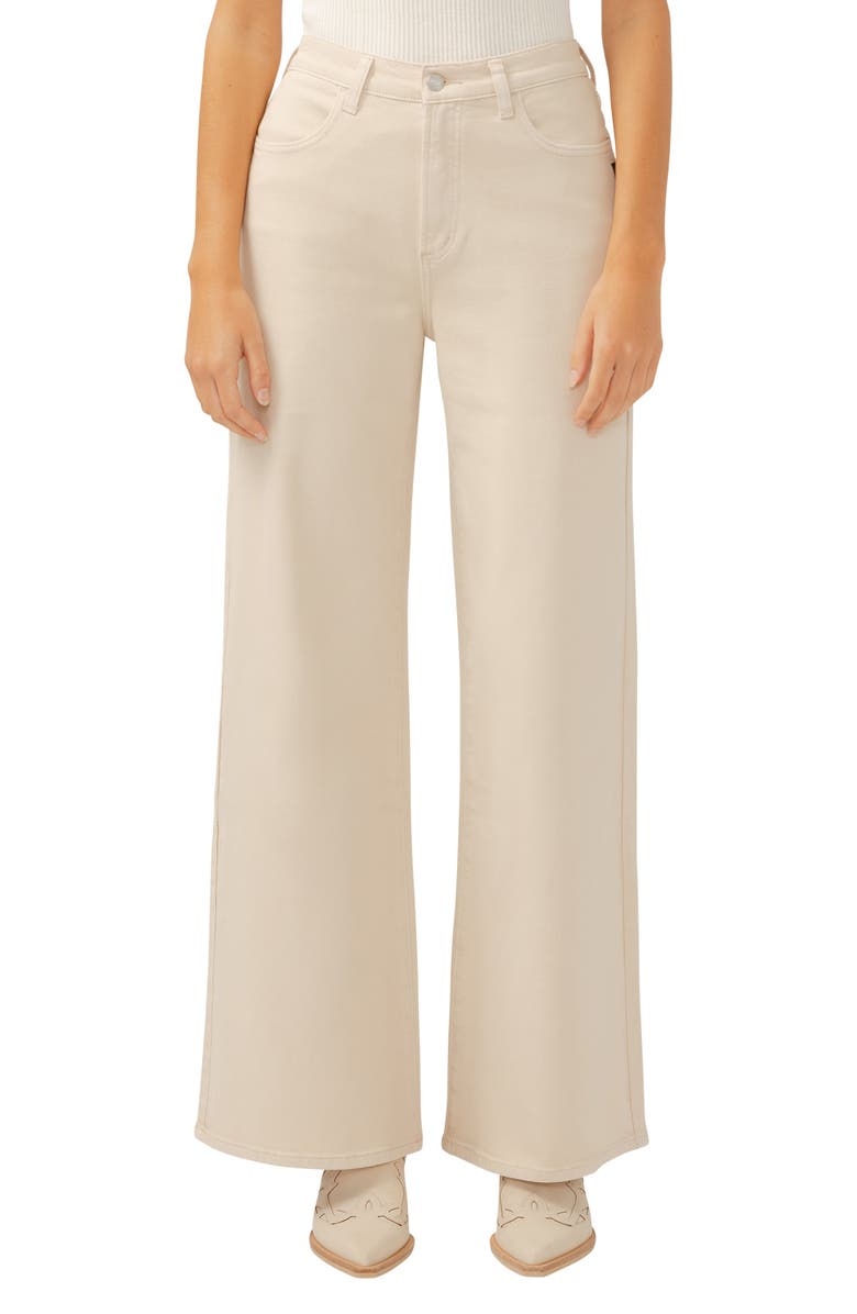 Silver Jeans Co. Highly Desirable High Waist Ultra Wide Leg Jeans, Main, color, Sand
