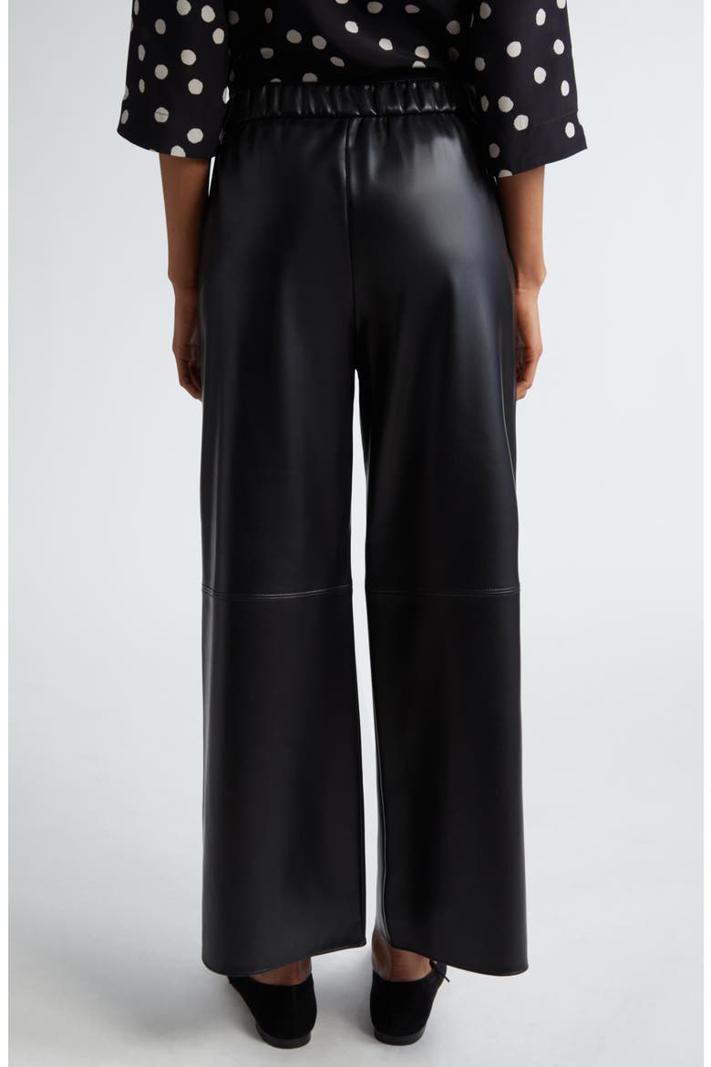Lucina Faux Leather Wide Leg Crop Pants, Alternate, color, BLACK