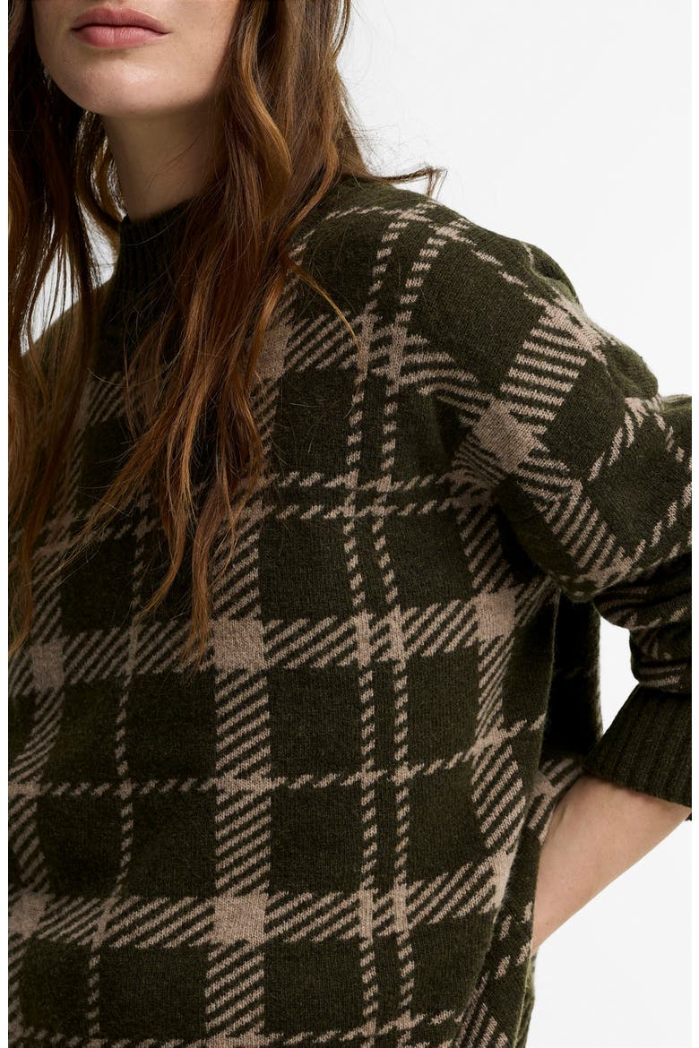 Delilah Knitted Mock Neck Sweater, Alternate, color, OLIVE MULTI
