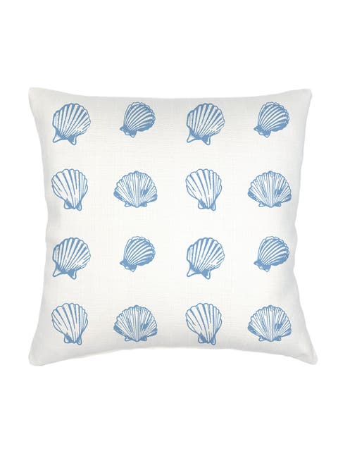 Saltwater Shell Printed Linen Pillow with Down Insert