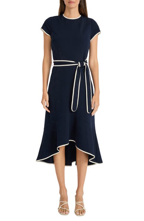 Short Sleeve Belted Dress