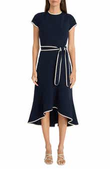 Short Sleeve Belted Dress
