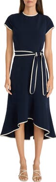 Maggy London Short Sleeve Belted Dress