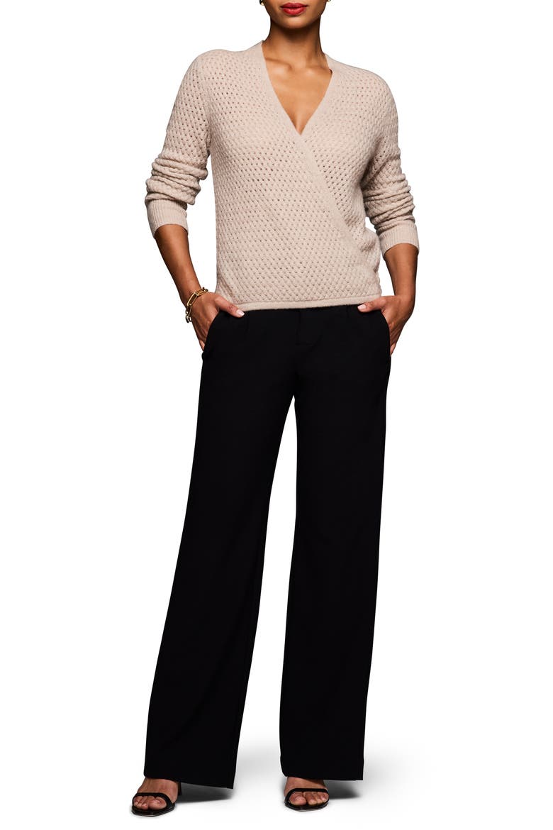 Pointelle Cashmere Blend Sweater, Alternate, color, SANDSTONE
