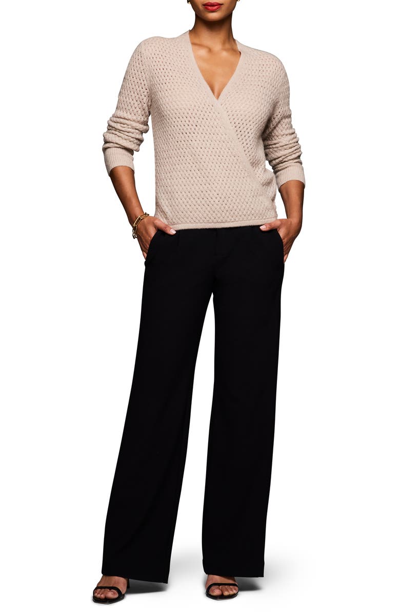 NIC+ZOE Pointelle Cashmere Blend Sweater, Alternate, color, Sandstone