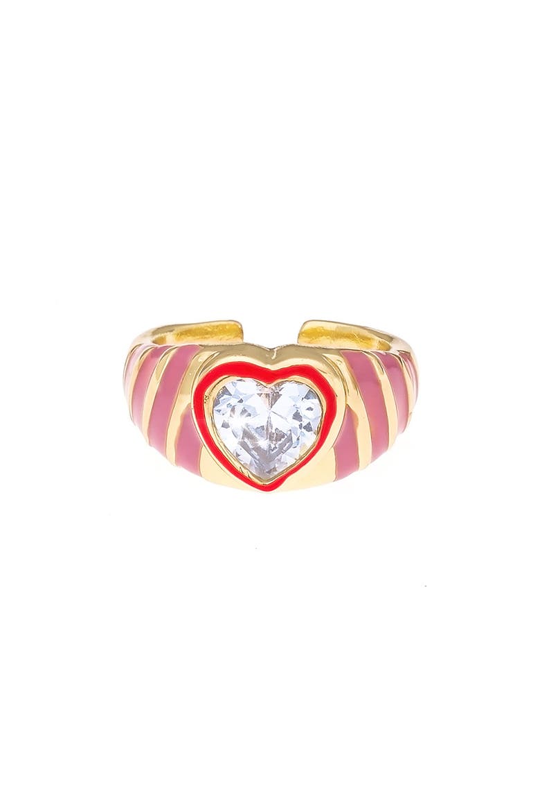 Open Hearts Club Adjustable Ring, Main, color, GOLD