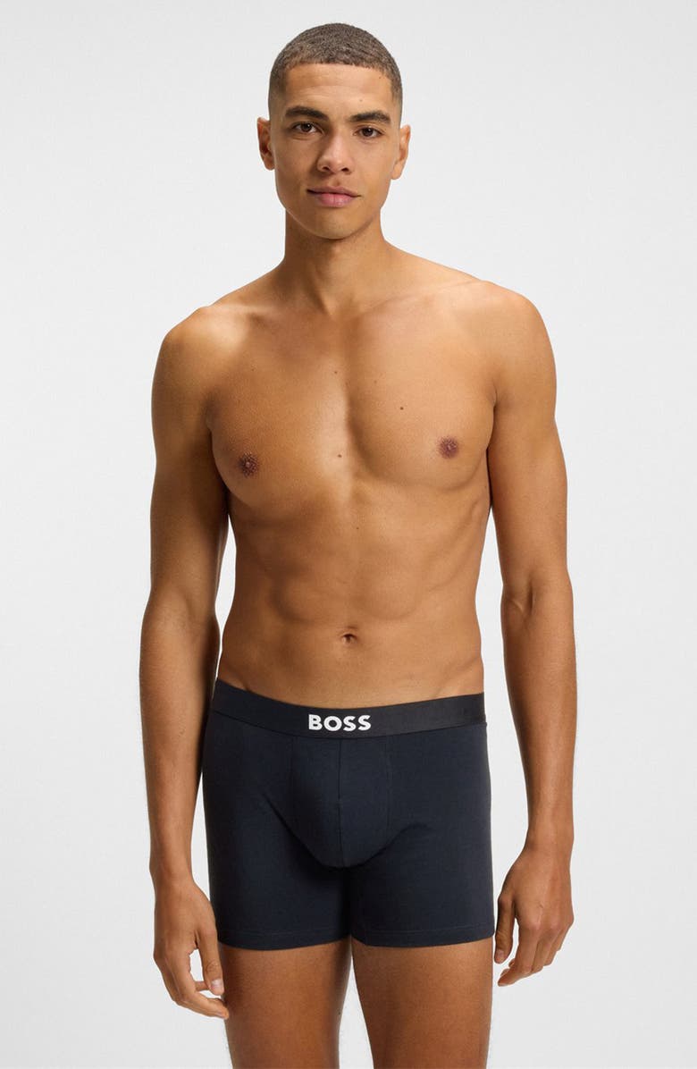 BOSS Assorted 3-Pack Power Stretch Cotton Boxer Briefs, Alternate, color, Open Miscellaneous