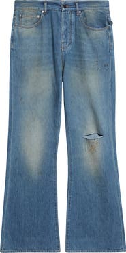 AMIRI Slash Ripped Knee Bootcut Jeans