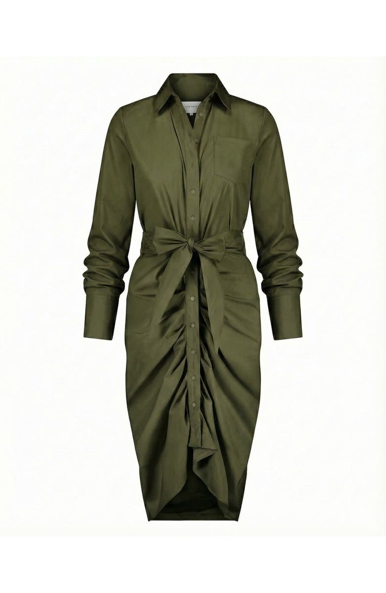 The Shirt by Rochelle Behrens The Wrap Front Dress, Main, color, Olive