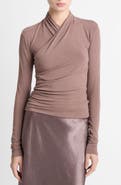 Vince Long Sleeve Knit Wrap Top