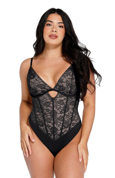 Shapewear Cutout Corset Hourglass Sculpting Lace Bodysuit