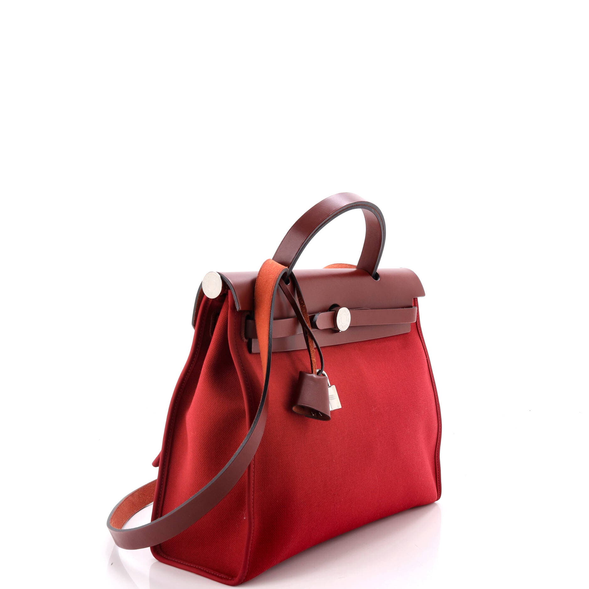 Herbag Zip Leather and Toile 31, Alternate, color, Red