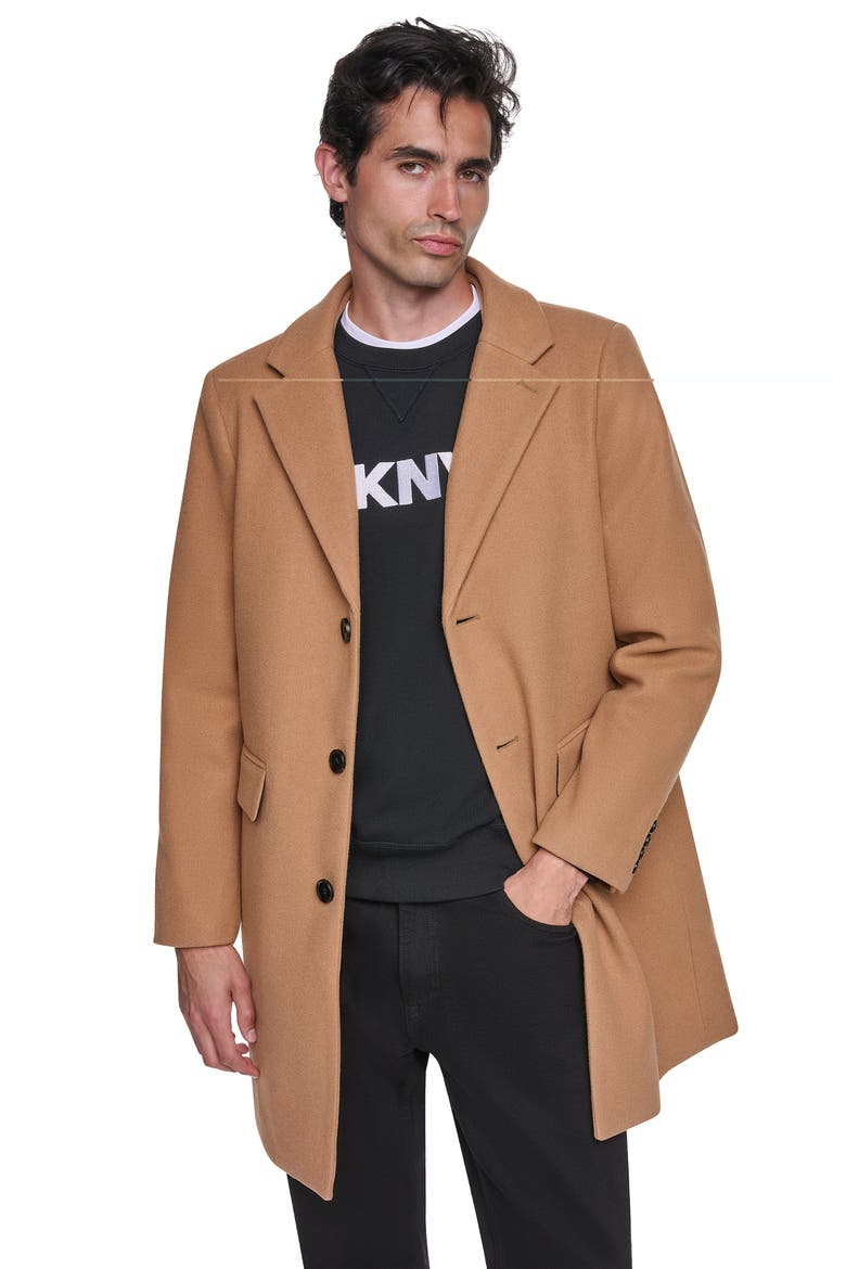 Faux Wool Topcoat with Removable Bib, Alternate, color, CAMEL