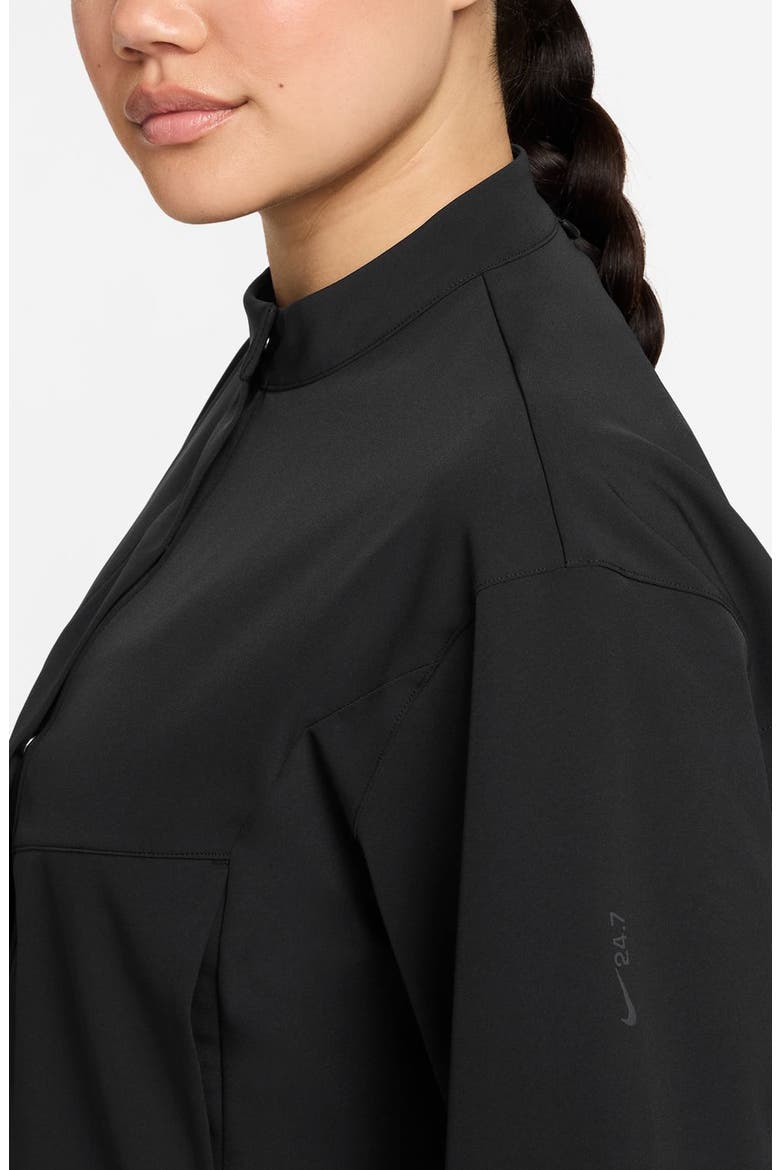 24.7 PerfectStretch Dri-FIT Crop Trench Jacket, Alternate, color, 010 BLACK/DKSKGY