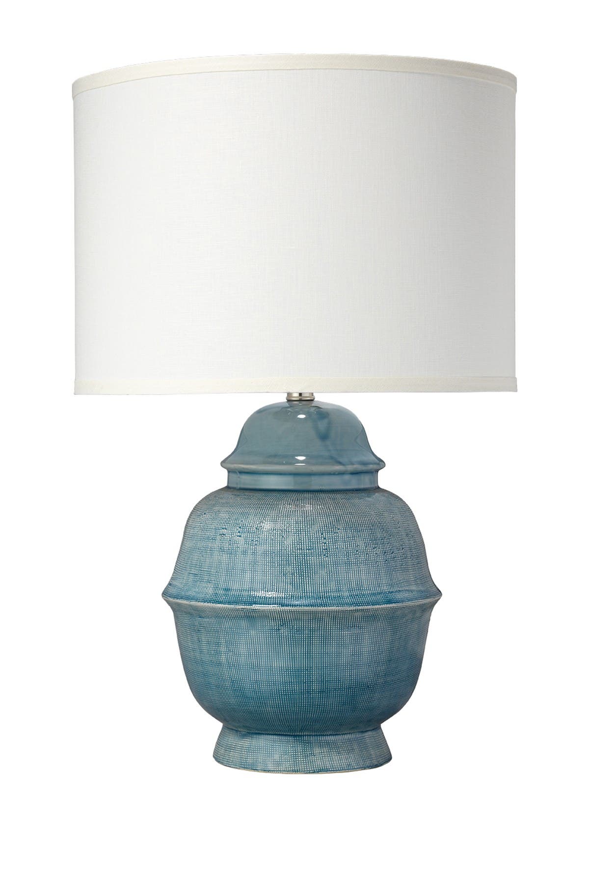 SHINE STUDIO Kaya Table Lamp & Classic Drum Shade - Blue Ceramic ...