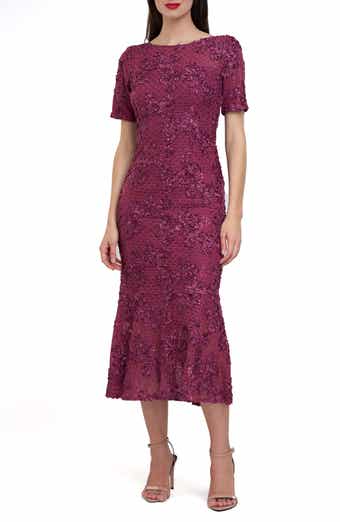 JS Collections Danica Floral Soutache Lace Cocktail Dress