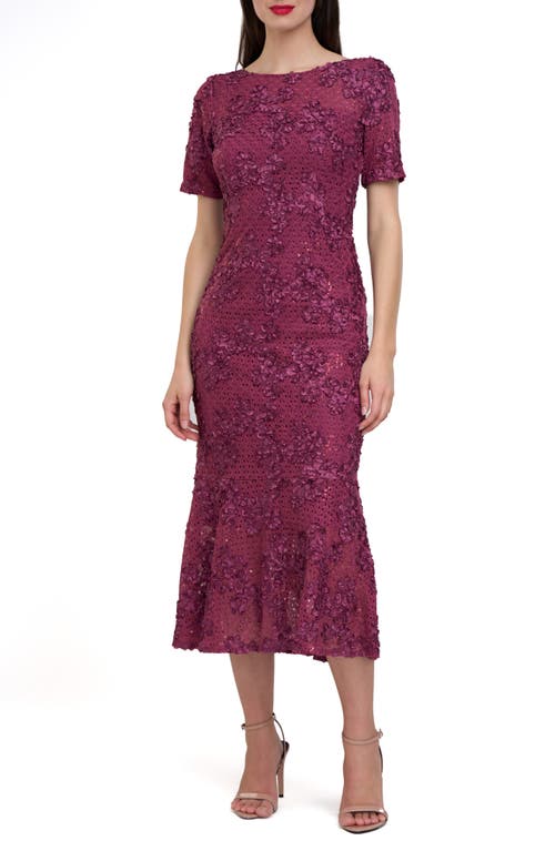 Js Collections Danica Floral Soutache Lace Cocktail Dress In Violet Quartz