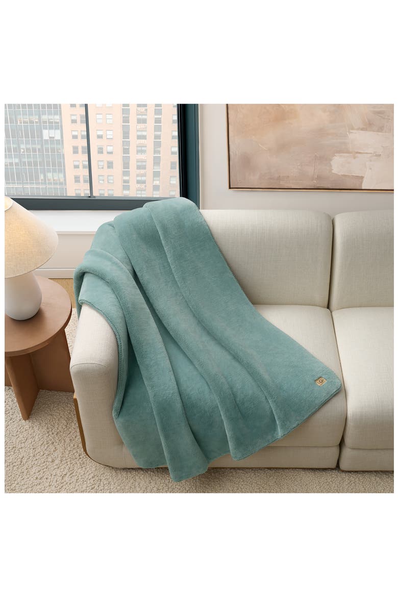 Sage Plush Throw Blanket, Alternate, color, SIDEWALK