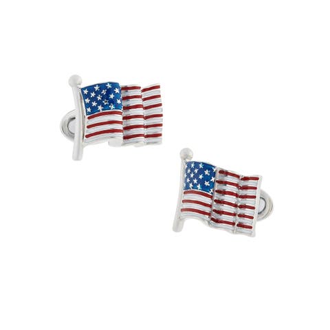 American Flag Sterling Cufflinks