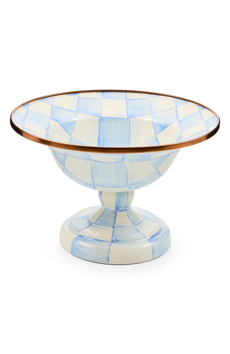 MACKENZIE CHILDS Sky Check Small Compote Bowl, Main, color, Sky Check