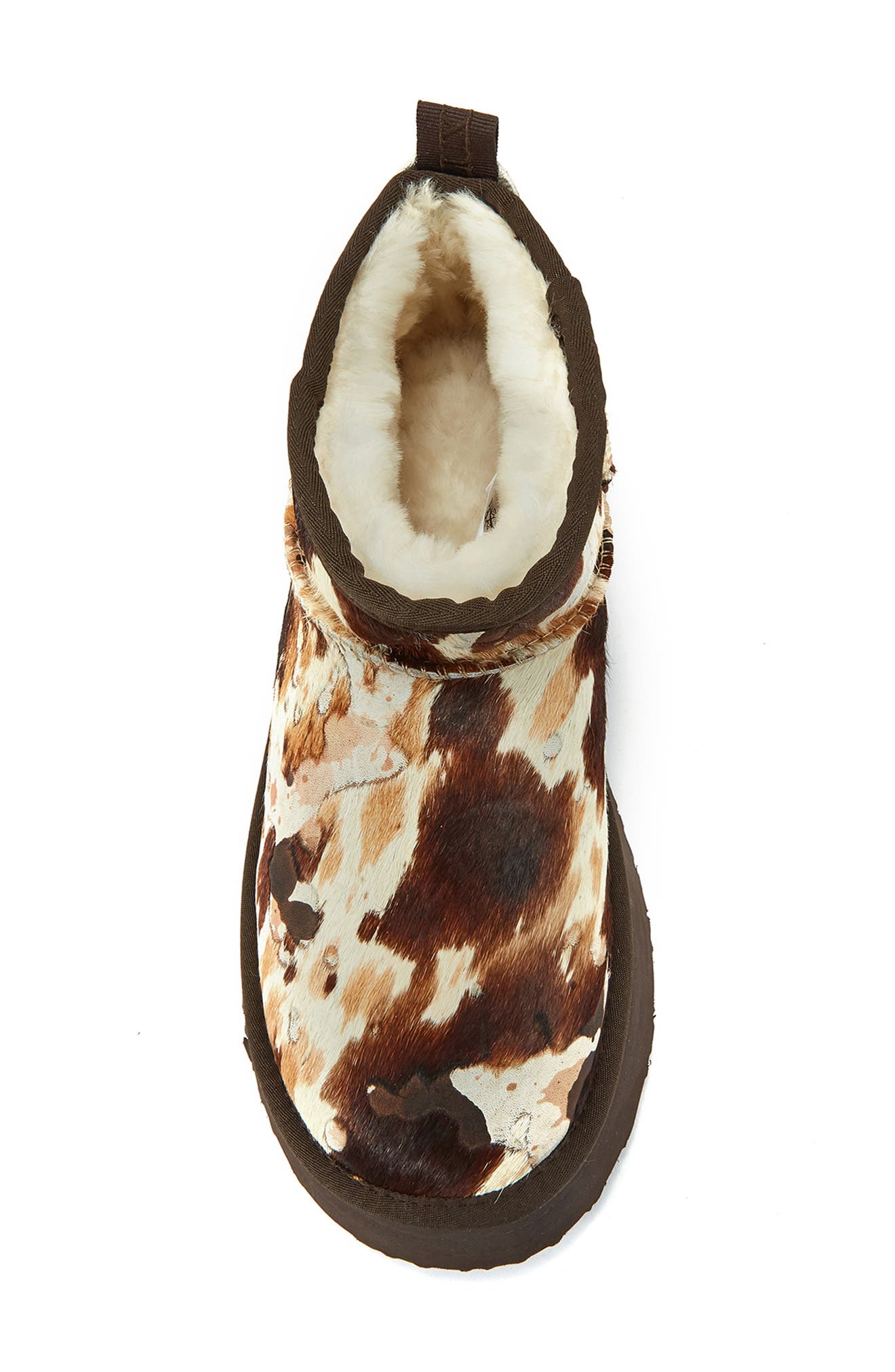 Australia Luxe Collective Cosy Genuine Shearling & Calf Hair Ultra Platform Bootie, Alternate, color, Splat