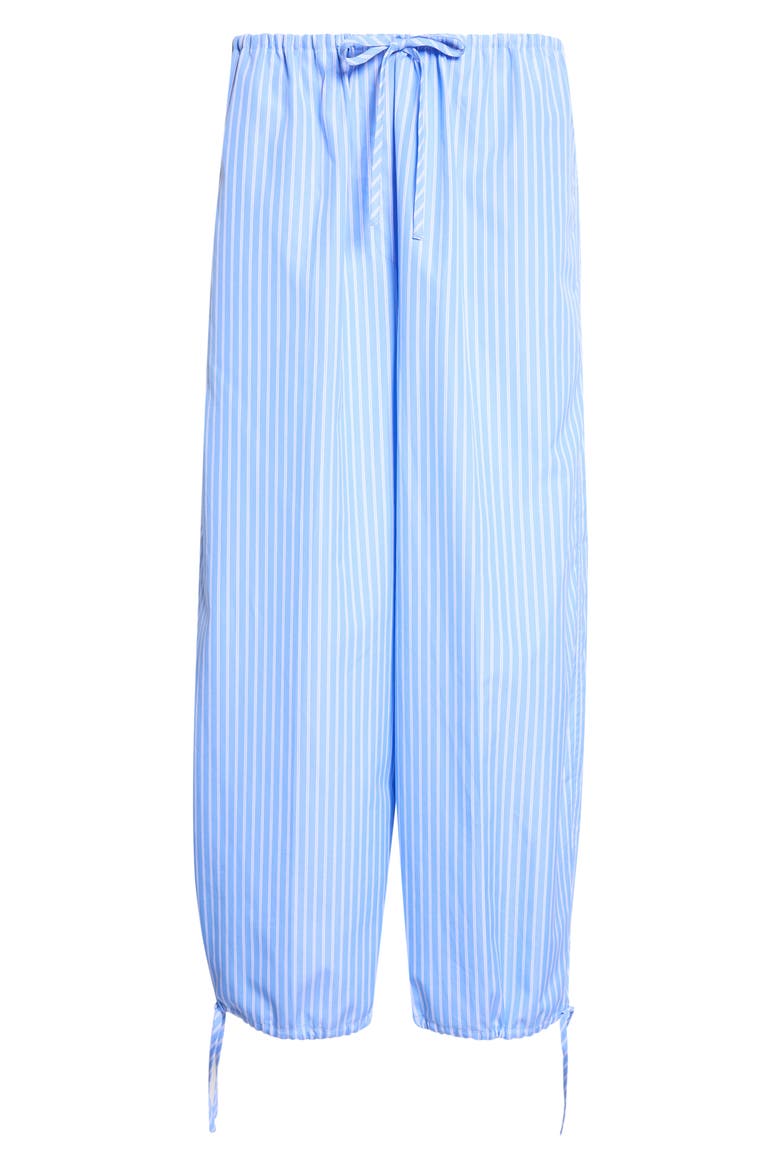 Stripe Organic Cotton Drawstring Trousers, Alternate, color, BLUE/ WHITE