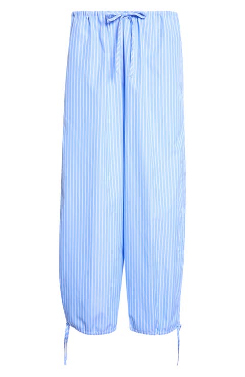 Stripe Organic Cotton Drawstring Trousers