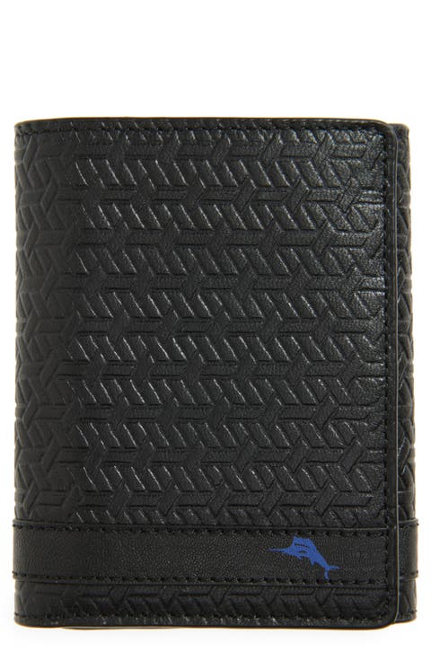 Embossed Leather Trifold Wallet