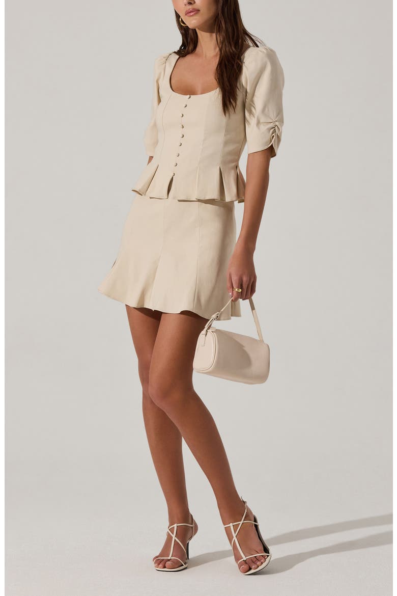 Pleat Detail Fitted Top, Alternate, color, CREAM