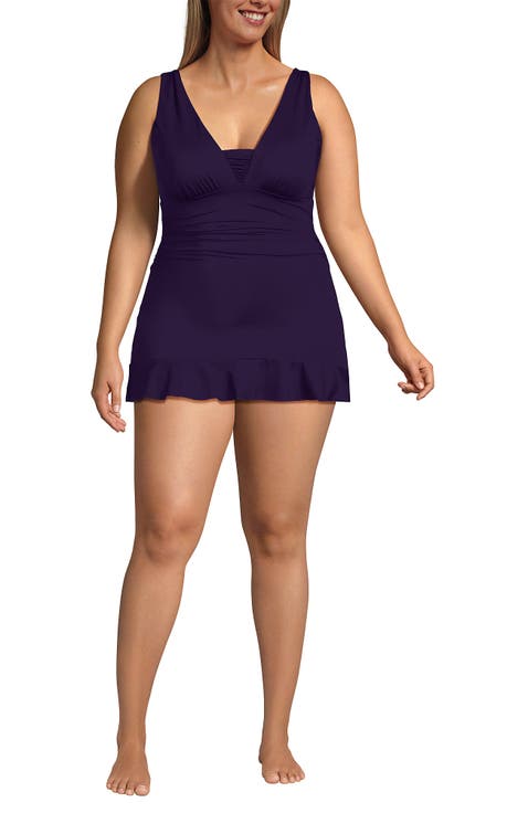 Plus Size SlenderSuit Grecian Mini Swim Dress