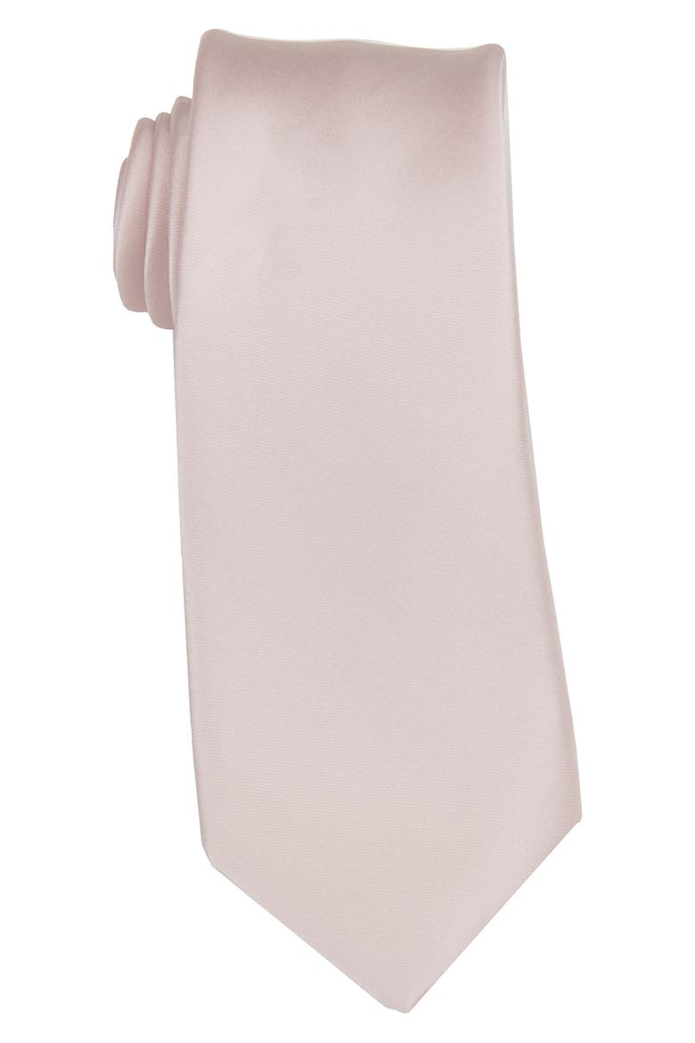 Solid Satin Tie, Main, color, BLUSH