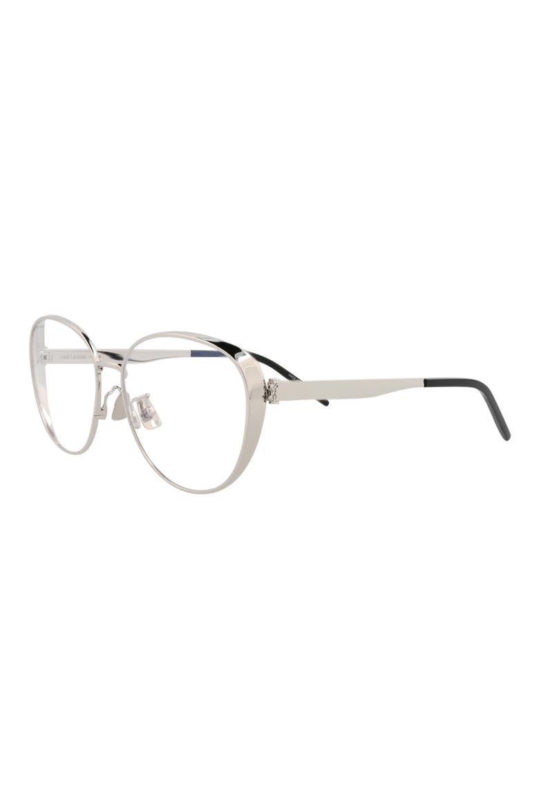 Novelty 58mm Round Optical Glasses, Alternate, color, SILVER SILVER TRANSPARENT