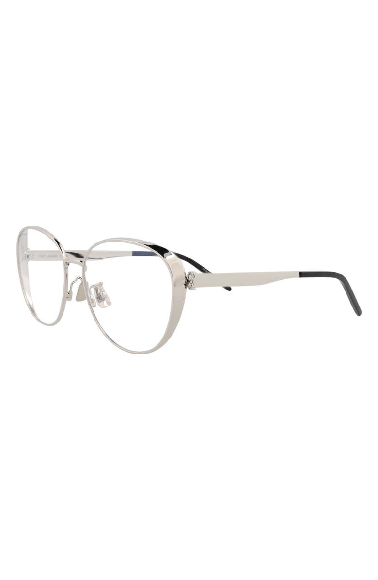Saint Laurent Novelty 58mm Round Optical Glasses, Alternate, color,