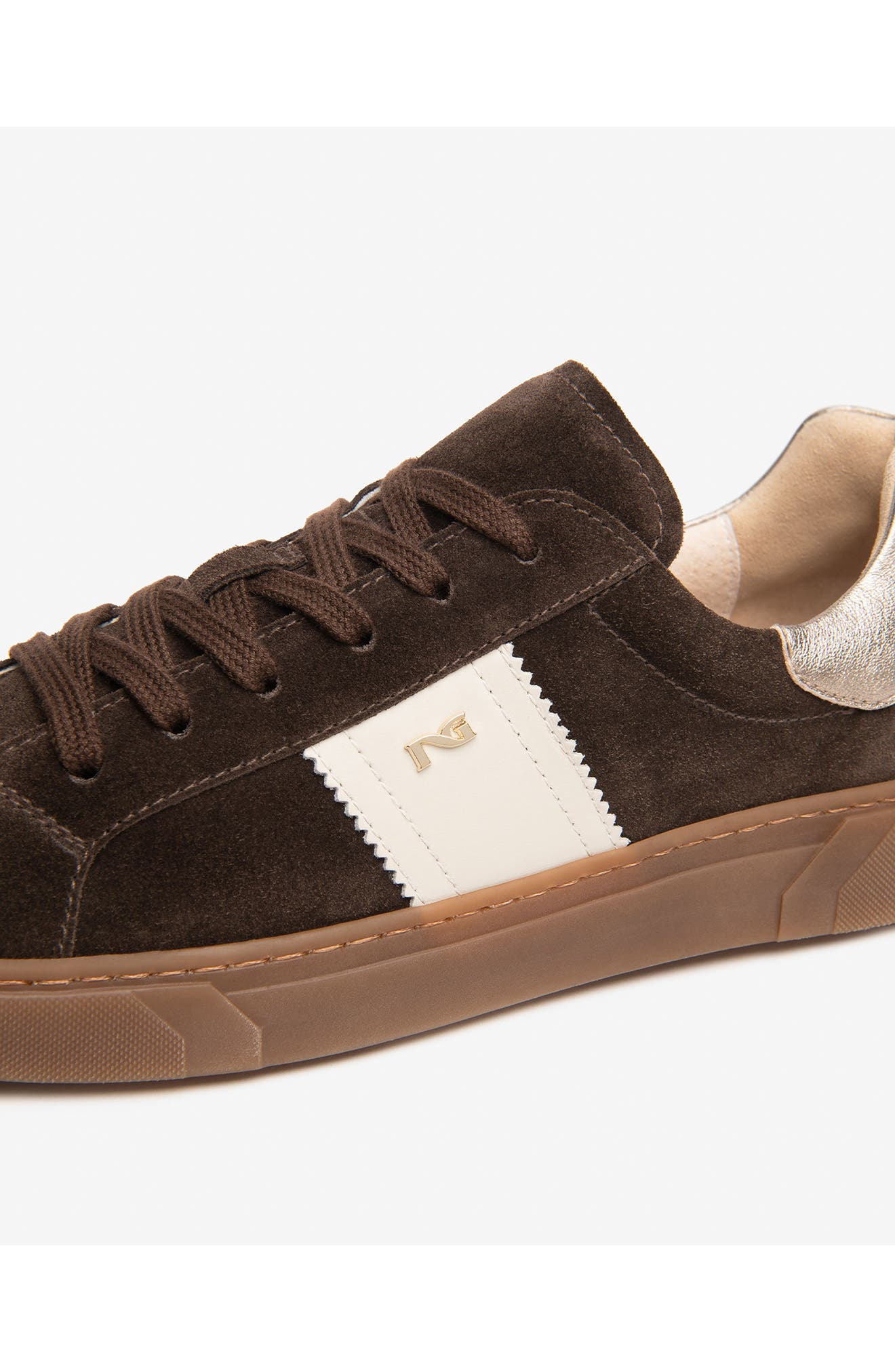 Retro Low Top Leather Sneaker, Alternate, color, CHOCOLATE