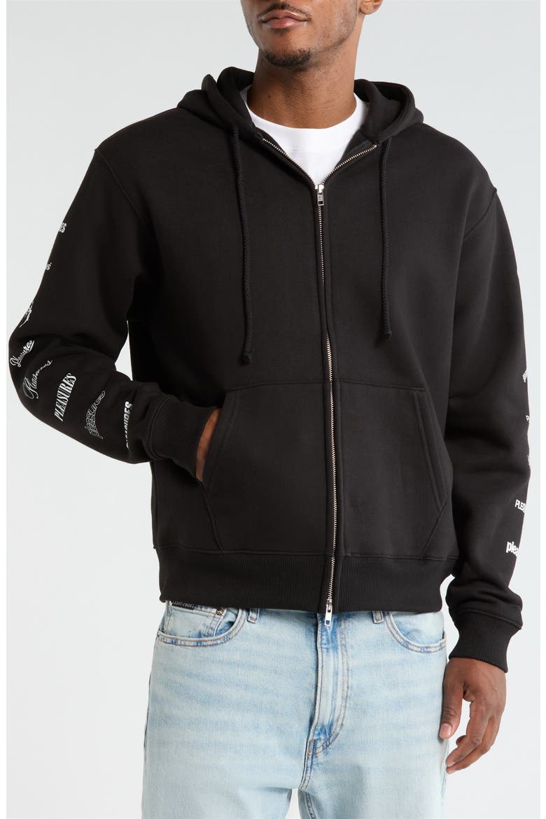 Woodmark Fleece Zip-Up Hoodie, Alternate, color, BLACK