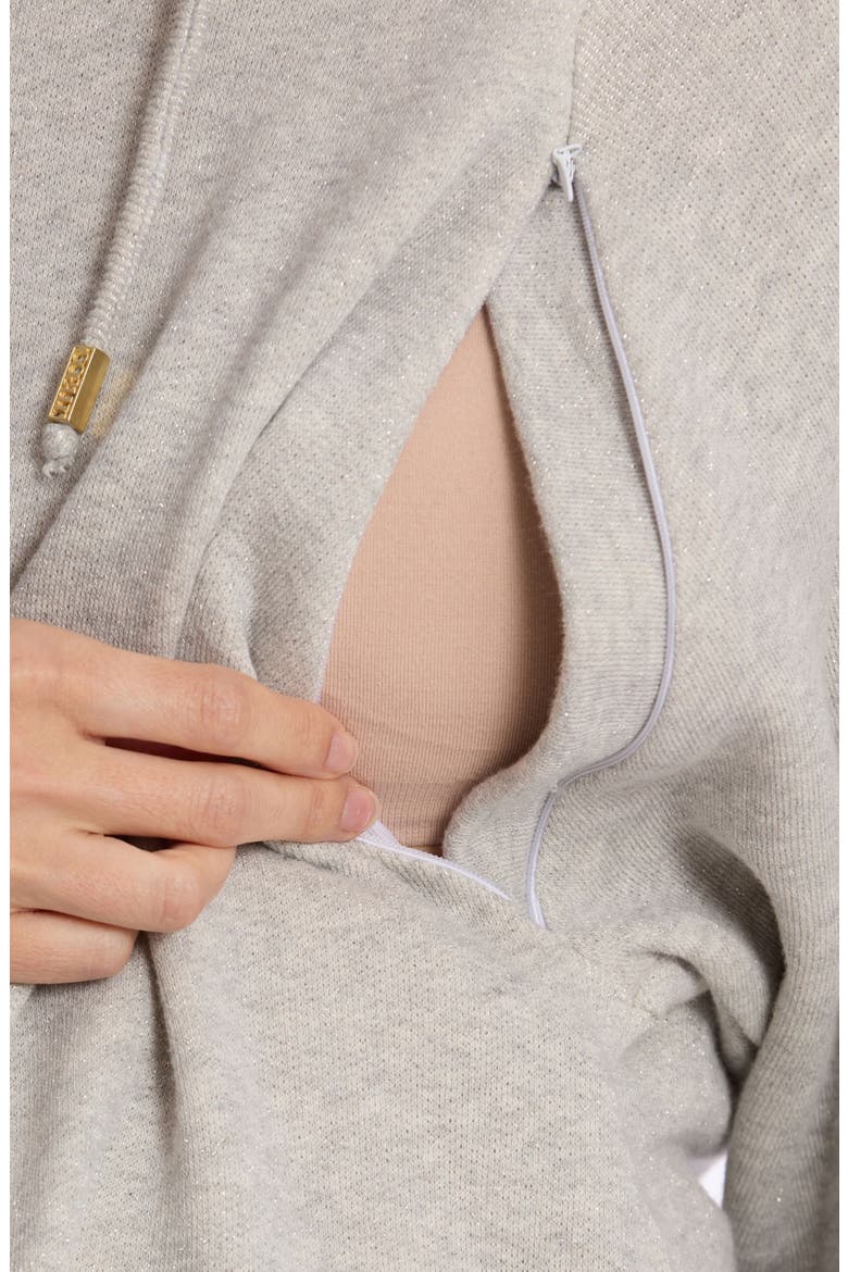 Maternity and Nursing Hoodie, Alternate, color, GREY