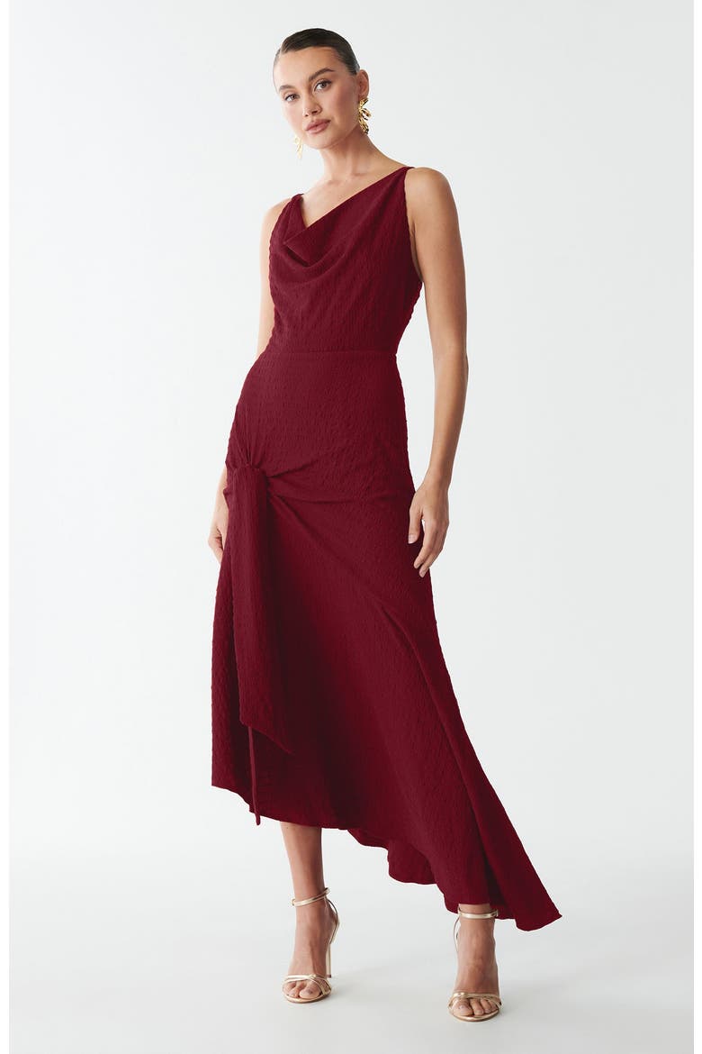 Leo Midi Dress, Alternate, color, Burgundy