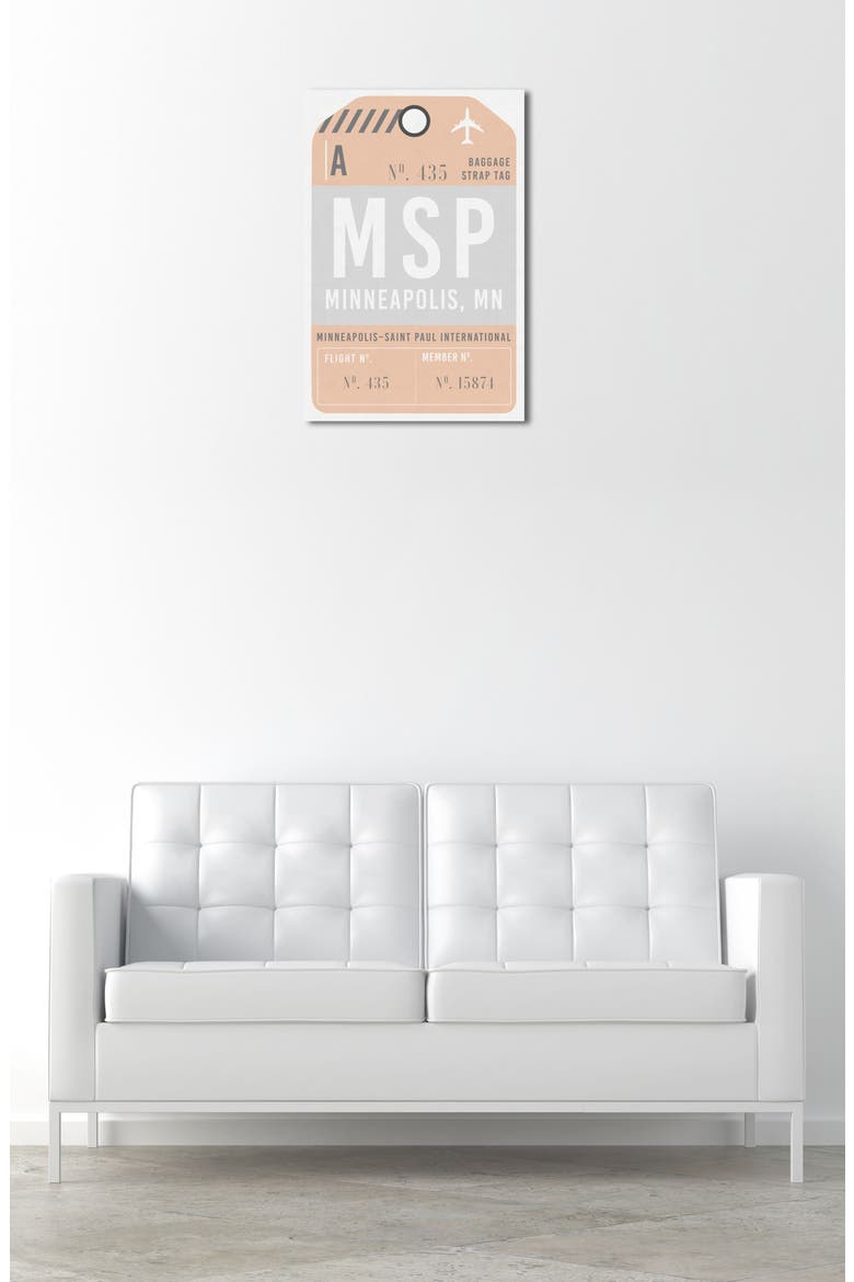 Minneapolis Luggage Tag Wall Art, Alternate, color, ORANGE