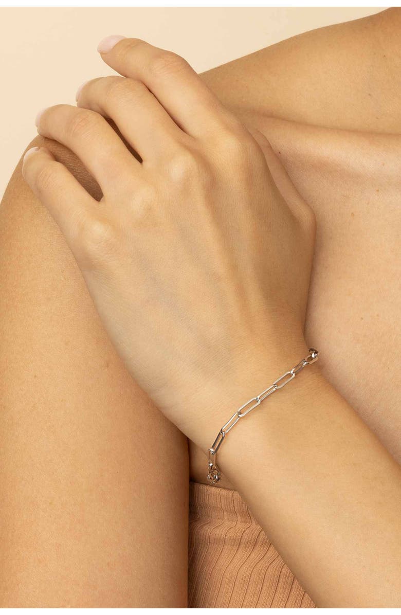 Oradina 14K Gold Venice Link Bracelet, Alternate, color, White Gold