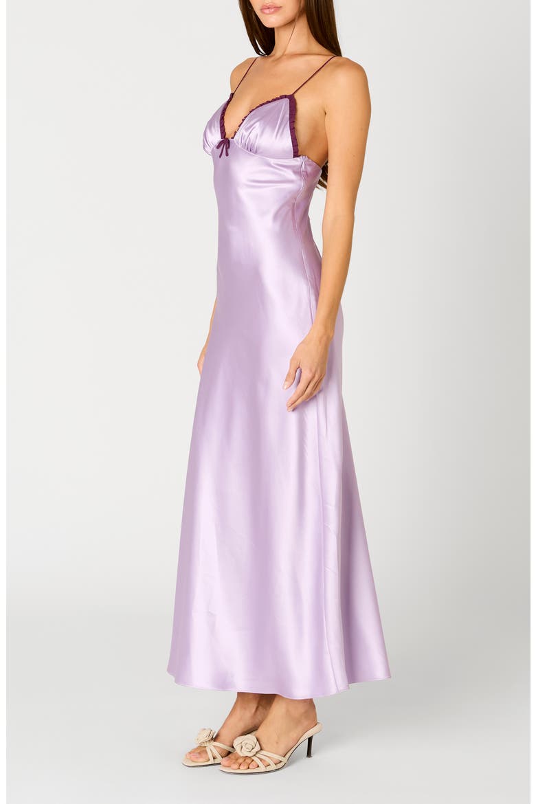 Camille Satin Midi Slipdress, Alternate, color, LILAC
