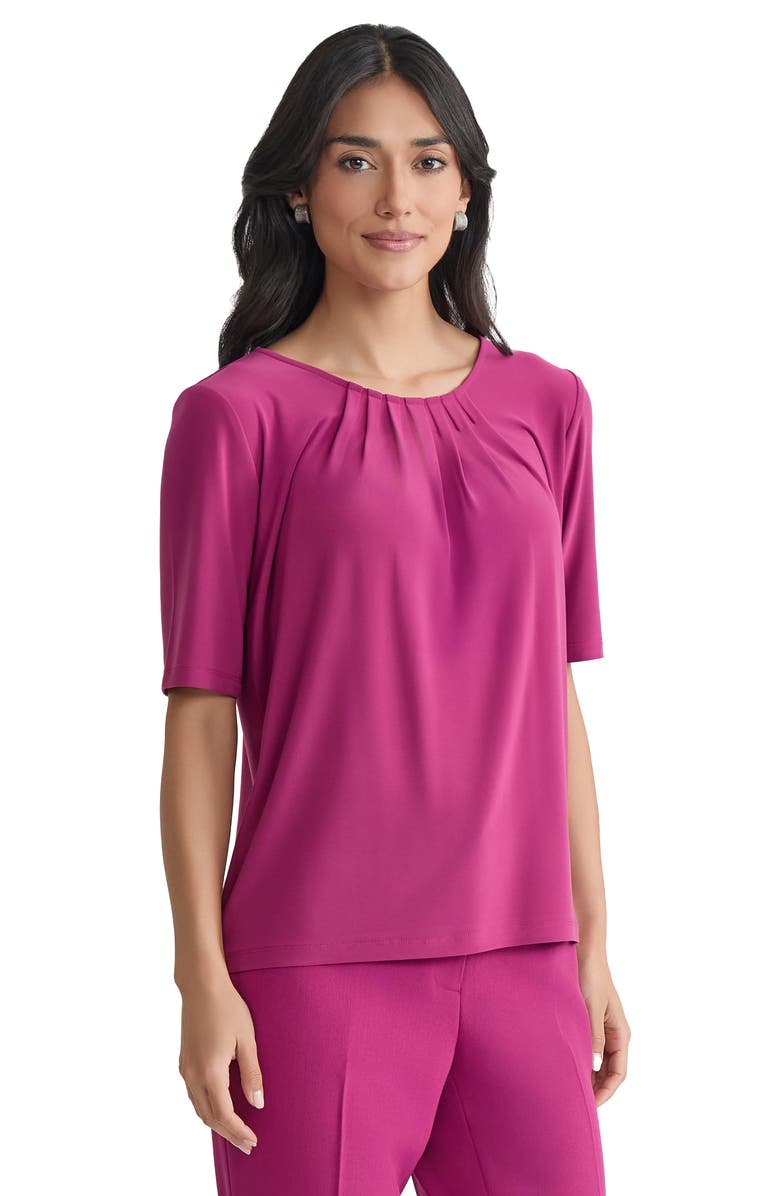 KASPER Pleat Neck Top, Alternate, color, 