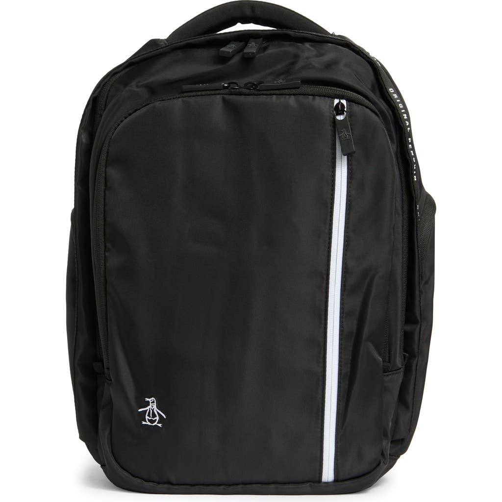 Original Penguin Zip Nylon Backpack In Black